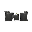 Outdoor Patio Set 4Piece Wicker Sofa Chair Table