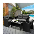 Outdoor Patio Set 4Piece Wicker Sofa Chair Table