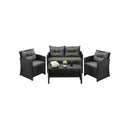 Outdoor Patio Set 4Piece Wicker Sofa Chair Table