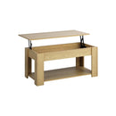 Coffee Table with Lift Up Top Storage Space Wooden Beige