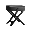 Bedside Table Wooden Frame Cross Base
