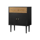 Sideboard with Drawer and Cabinet Black&Wooden