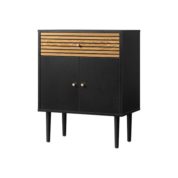 Sideboard with Drawer and Cabinet Black&Wooden