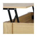Coffee Table with Lift Up Top Storage Space Wooden Beige