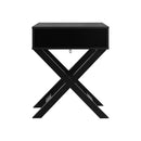Bedside Table Wooden Frame Cross Base