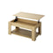 Coffee Table with Lift Up Top Storage Space Wooden Beige