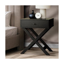 Bedside Table Wooden Frame Cross Base