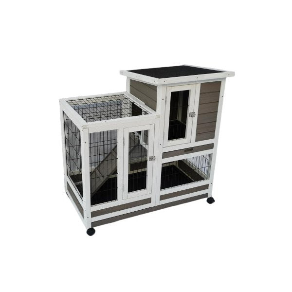 Rabbit Hutch Cat House Cage Guinea Pig Ferret Cage With Wheels