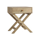 Bedside Table Wooden Frame Cross Base
