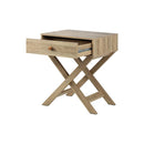 Bedside Table Wooden Frame Cross Base