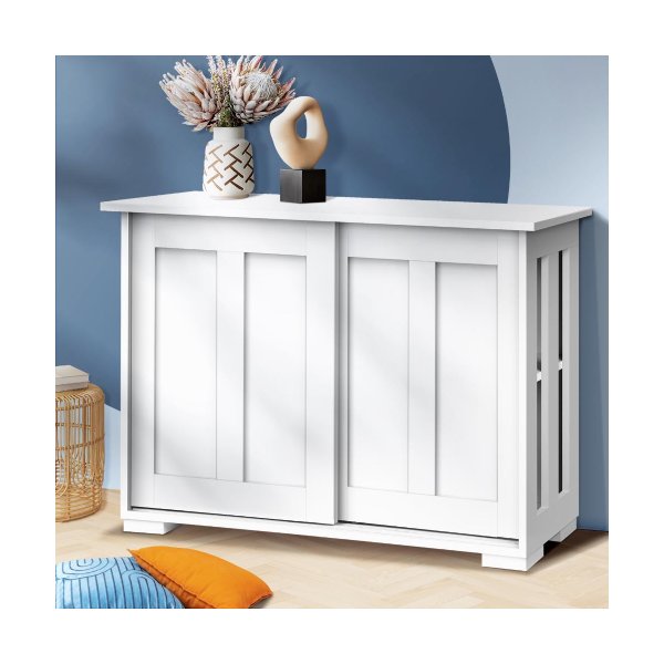 Sideboard with Sliding Doors White