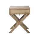 Bedside Table Wooden Frame Cross Base