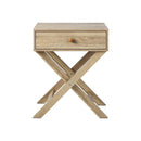 Bedside Table Wooden Frame Cross Base