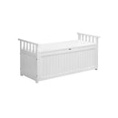 Outdoor Storage Bench Wooden Container White