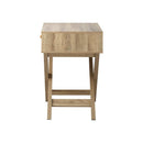 Bedside Table Wooden Frame Cross Base