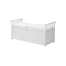 Outdoor Storage Bench Wooden Container White
