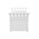 Outdoor Storage Bench Wooden Container White