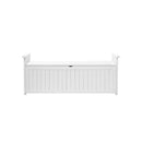 Outdoor Storage Bench Wooden Container White
