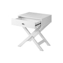 Bedside Table Wooden Frame Cross Base