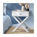 Bedside Table Wooden Frame Cross Base