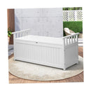 Outdoor Storage Bench Wooden Container White