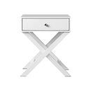 Bedside Table Wooden Frame Cross Base