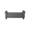 Storage Ottoman Linen Fabric Large Grey