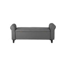 Storage Ottoman Linen Fabric Large Grey