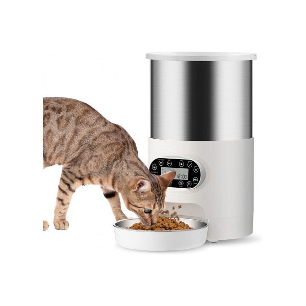 Electric Automatic Pet Dog Cat Rabbit Feeder Stainless Steel Dispenser