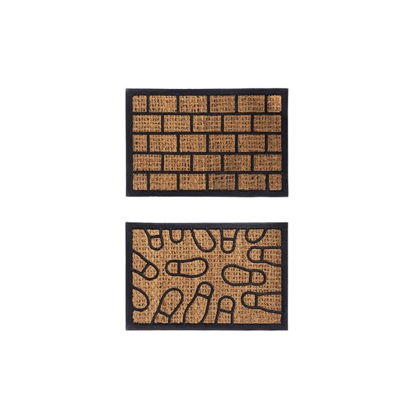 2 X Front Door Doormat Coconut Coir Brick Wall Footstep 60 X 40Cm