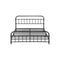 Metal Bed Frame Queen Size Railing-style Black