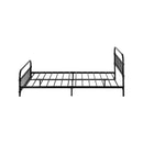 Metal Bed Frame Queen Size Railing-style Black