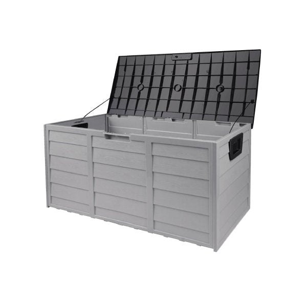 Outdoor Storage Box Lockable 290L Black&Light Grey