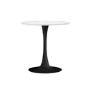 60cm Dining Table Marble Tulip Shape White&Black