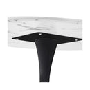 60cm Dining Table Marble Tulip Shape White&Black
