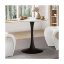 60cm Dining Table Marble Tulip Shape White&Black