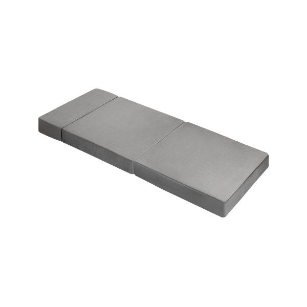 Foldable Foam Mattress Single Portable Light Grey