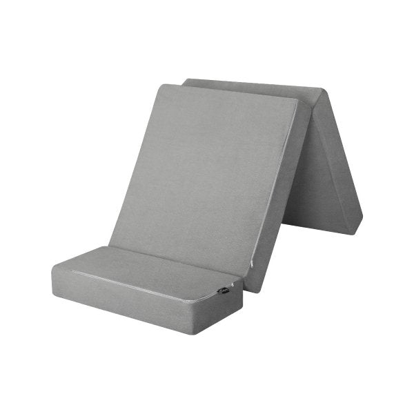 Foldable Foam Mattress Single Portable Light Grey