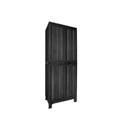 Outdoor Storage Cabinet Adjustable Lockable Tall Black