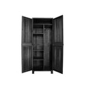 Outdoor Storage Cabinet Adjustable Lockable Tall Black