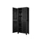Outdoor Storage Cabinet Adjustable Lockable Tall Black