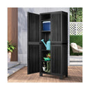 Outdoor Storage Cabinet Adjustable Lockable Tall Black