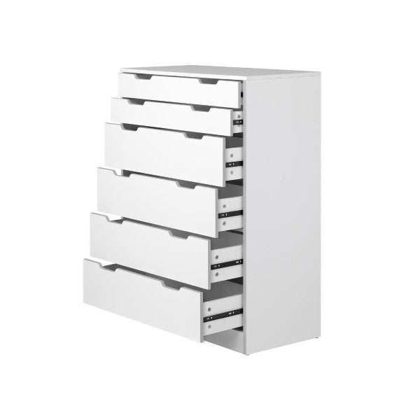 6 Chest of Drawers Tallboy White