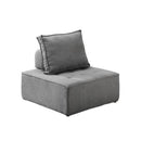 Armless Sofa with Adjustable Back Modular Grey