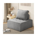 Armless Sofa with Adjustable Back Modular Grey