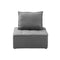 Armless Sofa with Adjustable Back Modular Grey