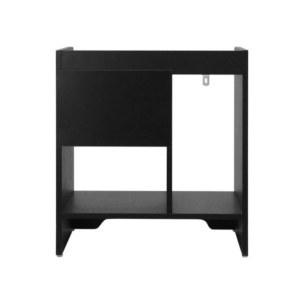 Bedside Table with Drawer & Storage Space Black