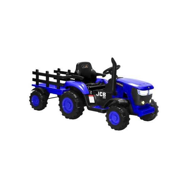 XL Kids Ride On Tractor 12V with Trailer Remote Blue