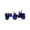 XL Kids Ride On Tractor 12V with Trailer Remote Blue