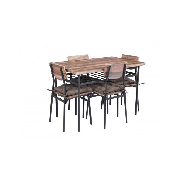 5 Piece Kitchen Dining Room Table And Chairs With Cushion Mat